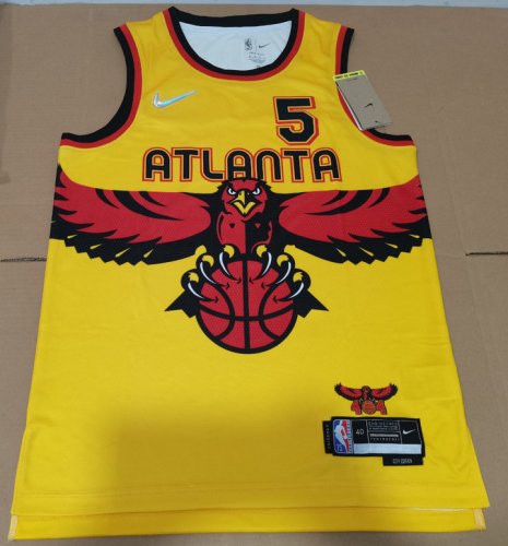 NBA 5 Murray Atlanta Hawks 2021-22 city Maillot jaune